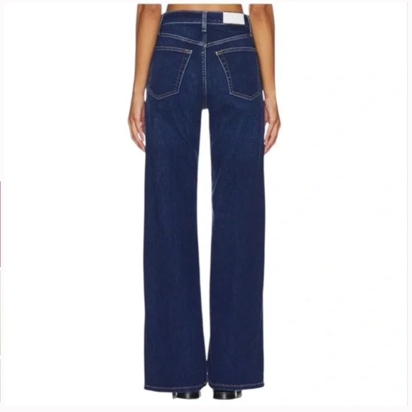 RE/DONE Jeans 90s High Rise Loose Straight Leg Button Fly Deep Faded Blue 27 NWT - Picture 10 of 10